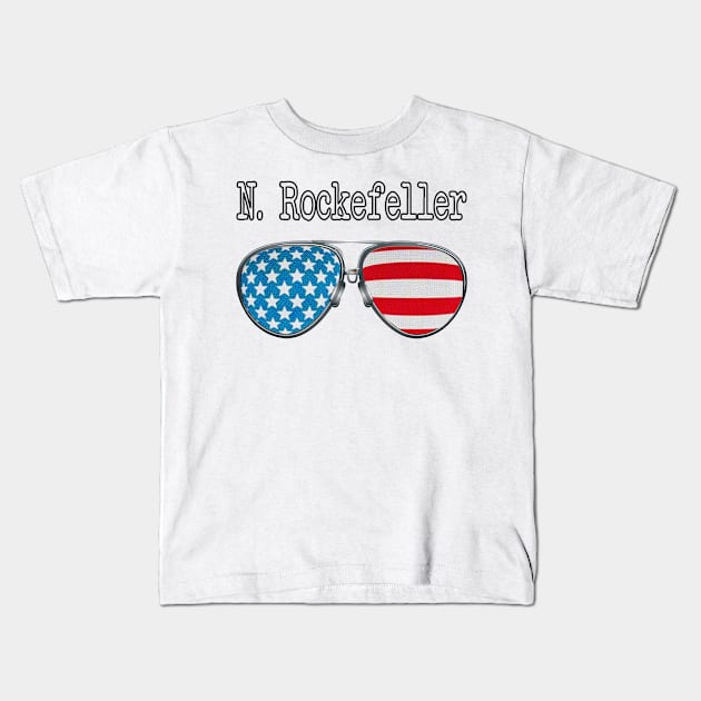 AMERICA PILOT GLASSES N. ROCKEFELLER Kids T-Shirt by SAMELVES